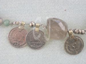 Herkimer Diamond combined with Antique Afgan Coins by Chrisitna Jarmolinski