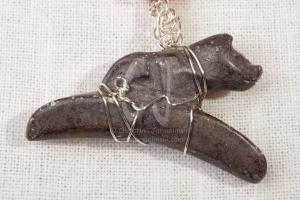 Vintage Two Strand Multi-Colored Necklace with Ancient Cat by Christina Jarmolinski