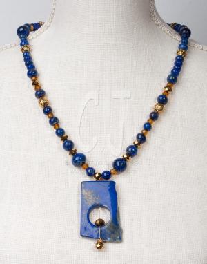 Royal Afghanistan Lapis Lazuli Pendant Necklace by Christina Jarmolinski