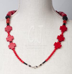 Cinnabar Delight- Carved Pendant by Christina Jarmolinski