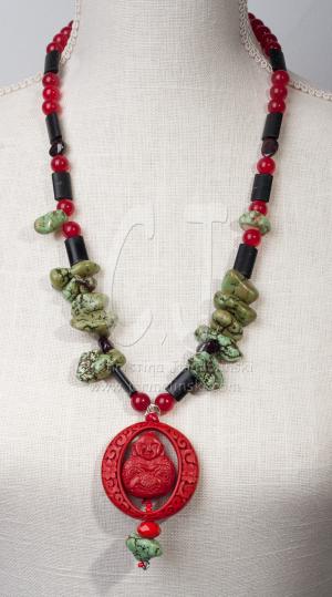  Buddha in Carved Cinnabar by Christina Jarmolinski