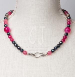 Pink Mosaic Necklace by Christina Jarmolinski