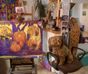 Painting of Lakshmi with Pumpkins