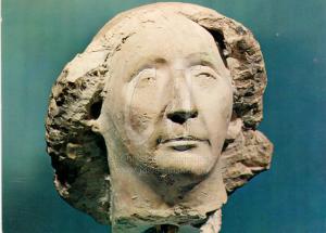 Postcard of sculpture of Marino Marini to Christina Jarmolinski