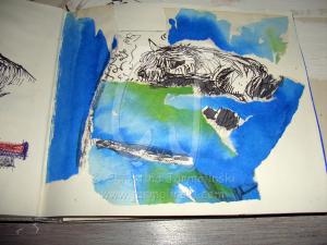 Sketchbook - Blue Page with Nina by Christina Jarmolinski