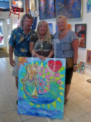 The Funky Mermaid with art collectors Larry and Virginia