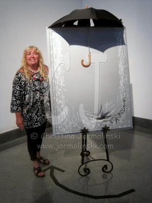 Rain Installation and me at Sydney & Berne Davis by Christina Jarmolinski