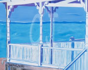 Ocean Porch View by Christina Jarmolinski