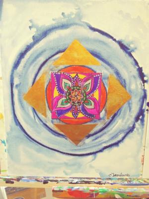 Go with the Light Within  Mandala- Zen Art  by Christina Jarmolinski