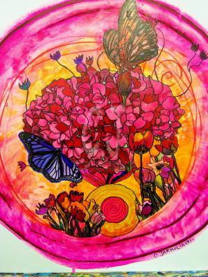 Flower Garden Mandala - Zen Art by Christina Jarmolinski