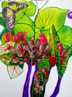 The Tulip Tree - Detail - Zen Art by Christina Jarmolinski