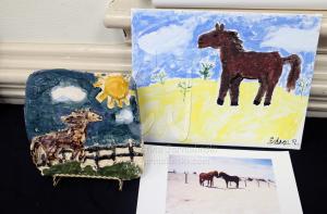 Motive from picture to painting to clay plaque-Camp Days 4HClub