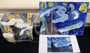 Motive from picture to painting to clay plaque-Camp Days 4HClub