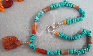  Argentinean Amber with Turquoise Nuggets by Christina Jarmolinski