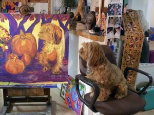 Lakshmi Criticaly Viewing her Portrait by Christina Jarmolinski