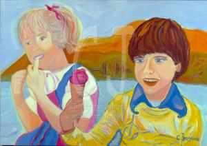 Christian and Isabell on their first day of school