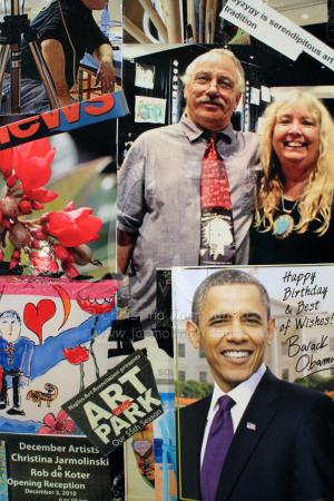 Collage on Rerigerator designed and executed by Christina Jarmolinski