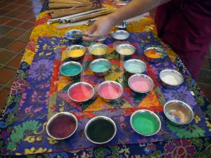 Colored Sand for the Mandalas by theTibetan Monks of Drepung Loseling Monastery