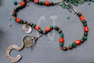 Corals--turquoise--pyrites-antique-coins-collected-in-India-2