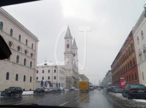 Driving down Ludwig Street in Munich