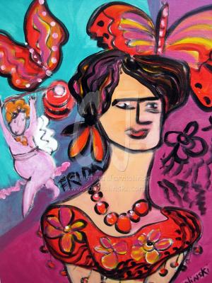 Frida with Angels by Christina Jarmolinski