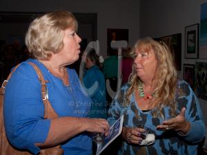 Art collector, Clare and Christina talking art............
