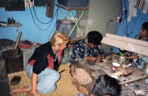 India-Silversmith's Workshop in Poona (Puna) with me