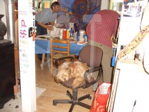 I'm sleep while Christina's students are painting