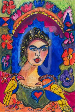  Interpretations of Frida Kahlo by Christina Jarmolinski on paper