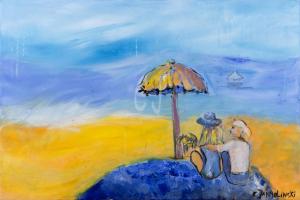 Lovers at the Beach by Christina Jarmolinski