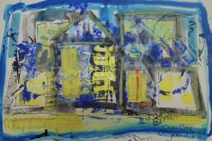 Ocean City - Acrylic and China Ink