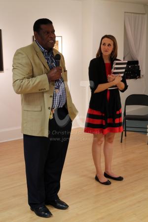 Eric Key and Ali Grice at the opening of the 2016 National Juried Exhibition