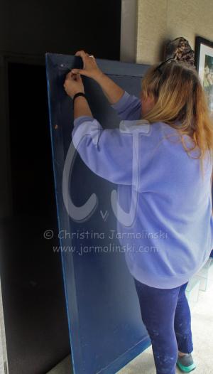 Christina Jarmolinski's Art in gallery window