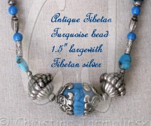 Detail to Tibetan Turquoise and Silver from Nepal