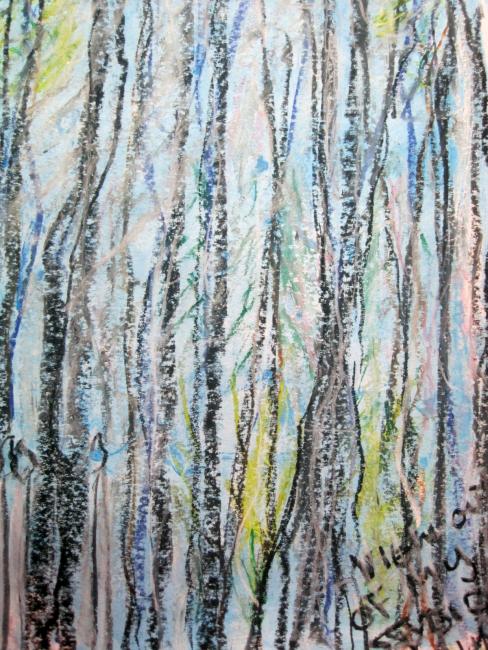  First Jaxon Oil Pastells Sketch out of my new Studio Window by Christina Jarmolinski