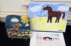 Motive from picture to painting to clay plaque-Camp Days 4HClub