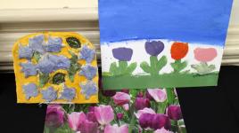 Motive from picture to painting to clay plaque-Camp Days 4HClub