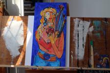 My studio after a night of snow-seems toget my creative juices flowing  by Christina Jarmolinski