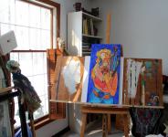 My studio after a night of snow-seems toget my creative juices flowing  by Christina Jarmolinski