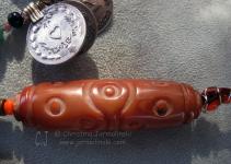 Carved Carnelian Bead from Tibet designed by Christina Jarmolinski