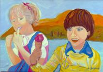 Christian and Isabell on their first day of school