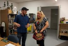 Glen and Christina in his studio at CAN