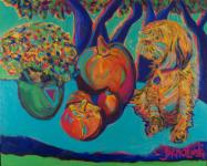 Lakshmi with Pumpkins painting by Christina Jarmolinski