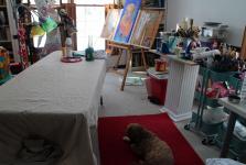 My studio after a night of snow-seems toget my creative juices flowing  by Christina Jarmolinski