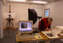Rob photographing ESU's etchings- back in 2005 