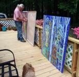 Rob de Koter wiring my paintings