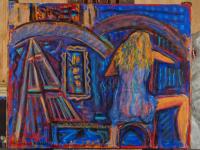 The Model resting in the studio