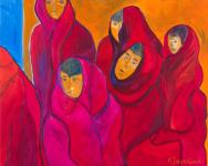 Young Buddhist Monks by Christina Jarmolinski