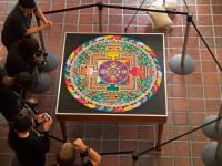 Completed Sand Mandala Amitayus photos by Chrisitna Jarmolinski