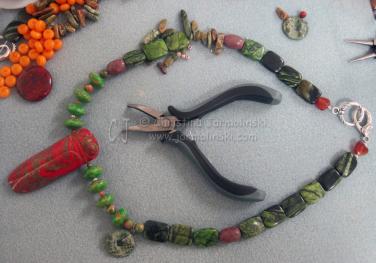 Zoisite with Ruby Cricket Amulet by Christina Jarmolinski